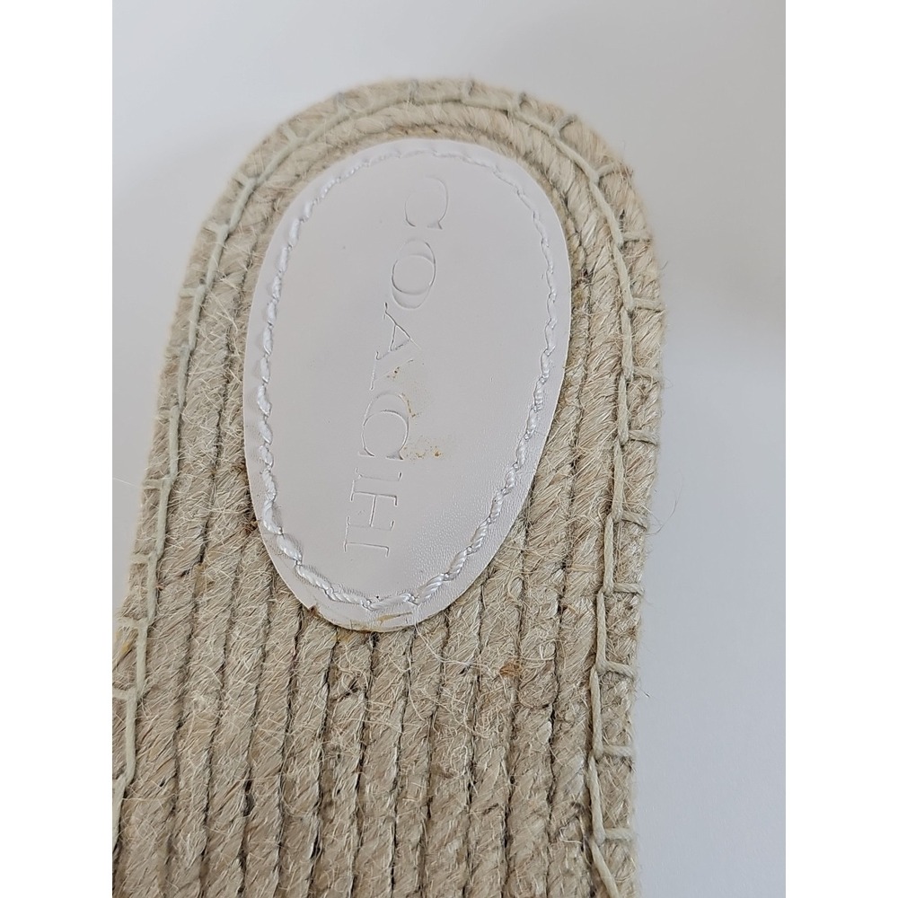 Coach Corey Leather Slip on Espadrilles Slides in‎ Chalk Women's Size US 9B - Picture 11 of 11